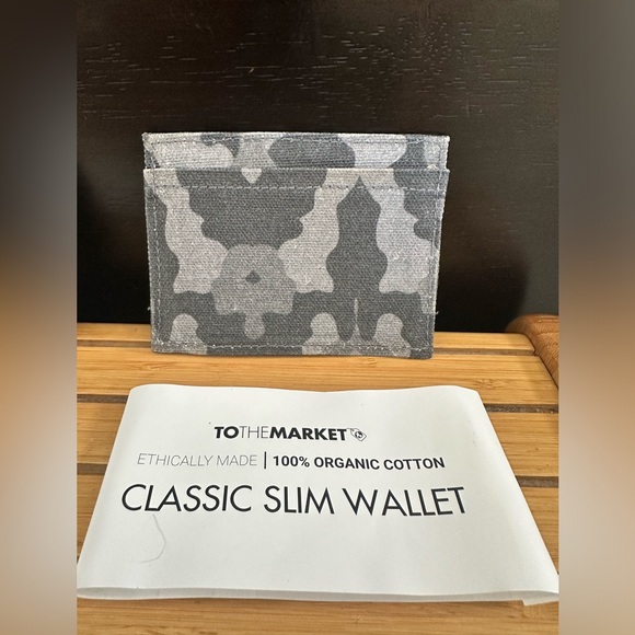To the Market Classic Slim Wallet canvas cardholder 2 pattern organic cotton NWT - Picture 7 of 11